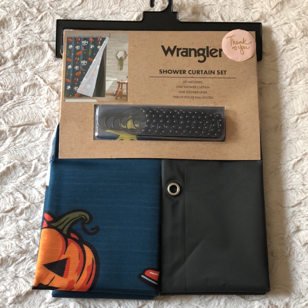 Wrangler Halloween Western Shower Curtain Set